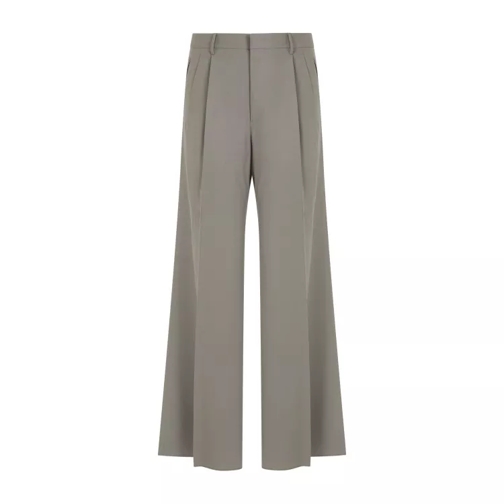 Etro Double Pleat Grey Wool Trousers Grey 