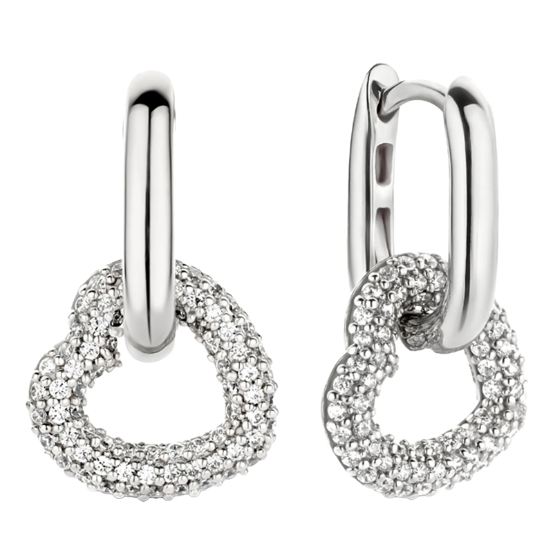 Ti Sento Ohrstecker 925er Sterlingsilber The Heart Pendant Creole silber