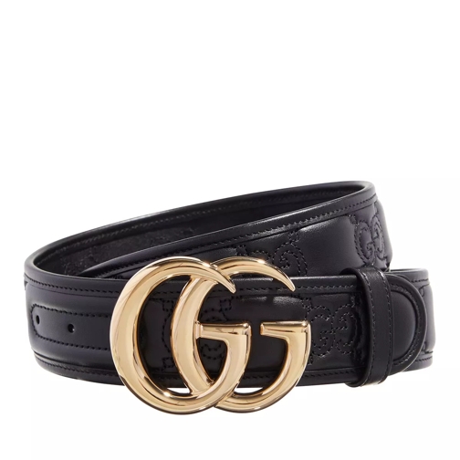 Gucci Marmont Quilted Leather Belt Black Läderskärp