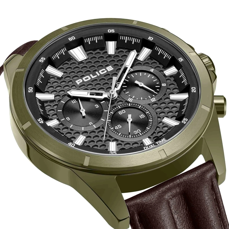 Police Automatikuhr Quarzuhr Malawi braun(Image 3)
