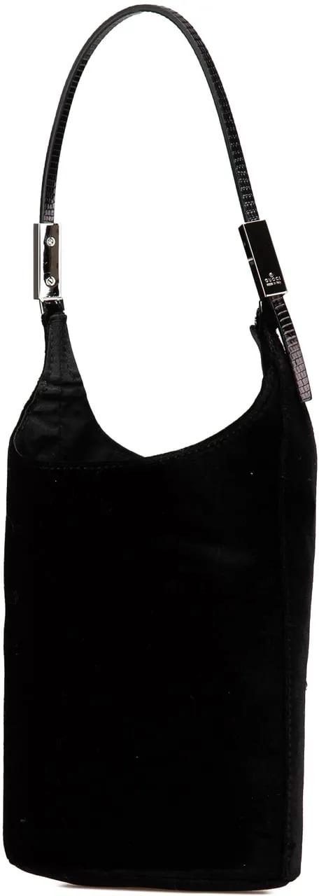 Thumbnail - Gucci Crossbody Bags - 2000-2015 Velvet and Lizard Embossed Calfskin Trim - Gr. unisize - in Schwarz - für Damen