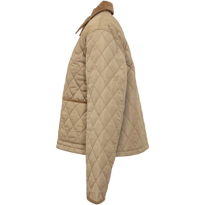 Burberry Veste de transition Giacca Trapuntata con Colletto in Velluto beige(Image 3)