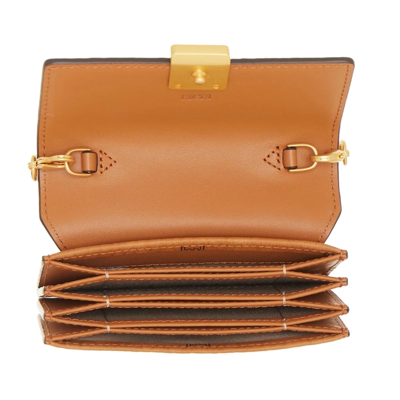 MCM Münzportemonnaie Aren Visetos Wallet On Chain Mni Co Cognac(Image 6)