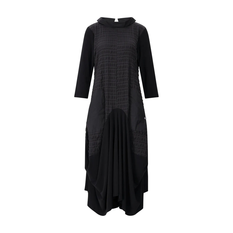 Joseph Ribkoff  Midikleid im Materialmix Schwarz