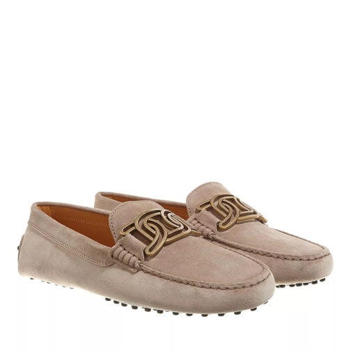 Tod's Kate Gommino Loafers Suede Beige Driver