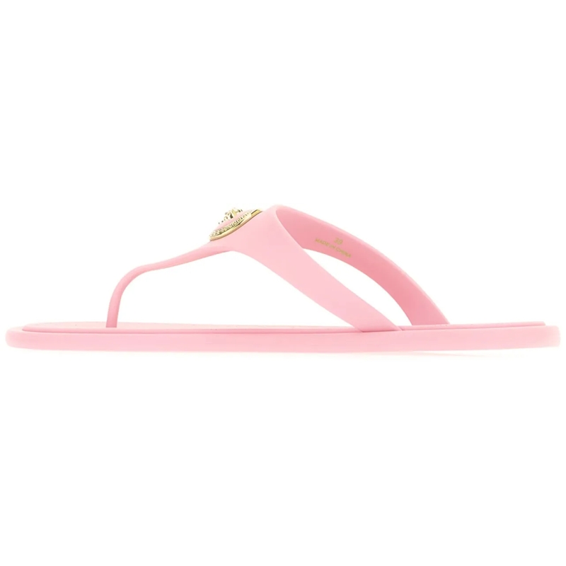 Versace Slides Versace Pink rubber thong sandals rose(Image 3)