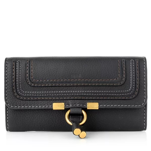 Chloé Marcie Wallet Large Black Flap Wallet