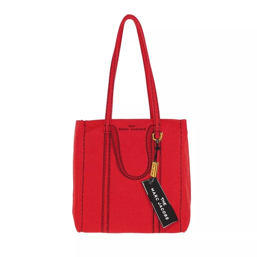 Marc Jacobs The Trompe L'Oeil Tag Tote Bag Red Multi Rymlig shoppingväska