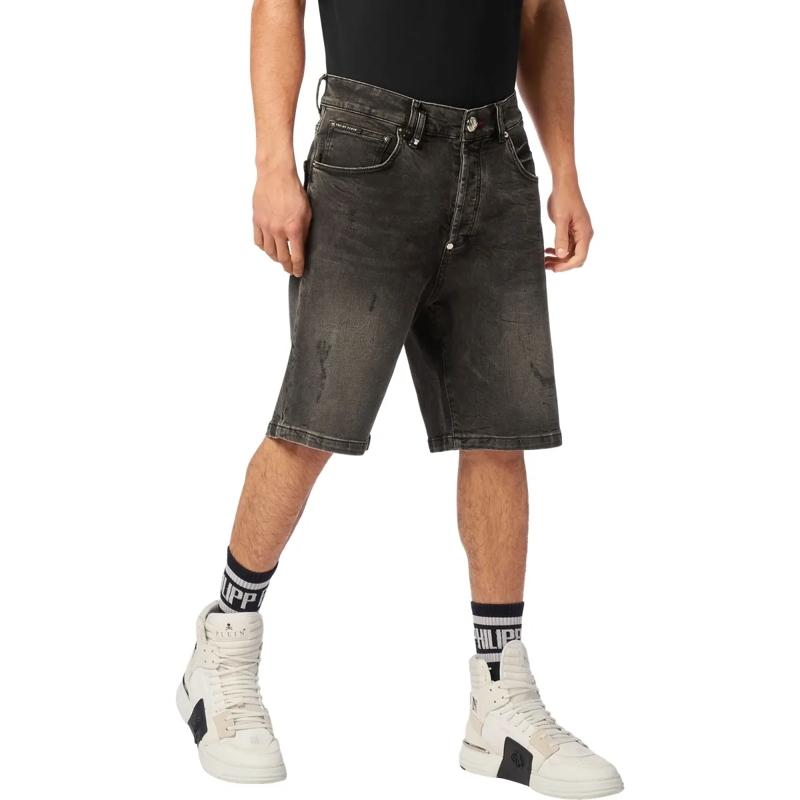 Philipp Plein Shorts Jeansshorts Skull grau(Image 3)