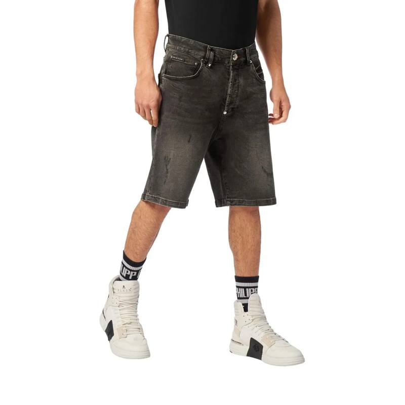 Philipp Plein Shorts Jeansshorts Skull grau(Image 2)