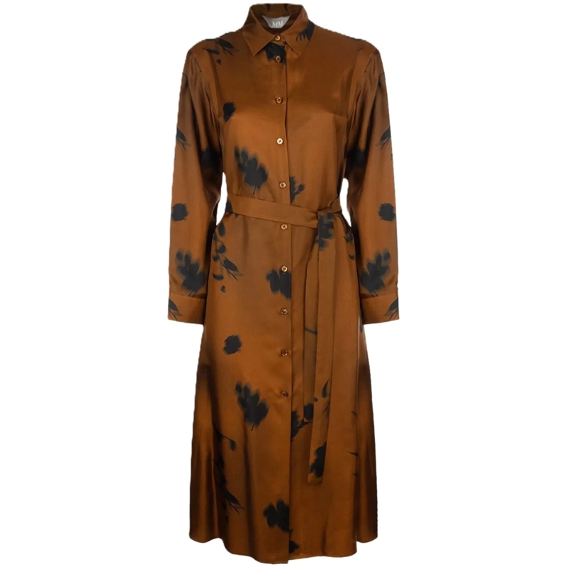 Max Mara Midikleid Dresses Leather Brown braun