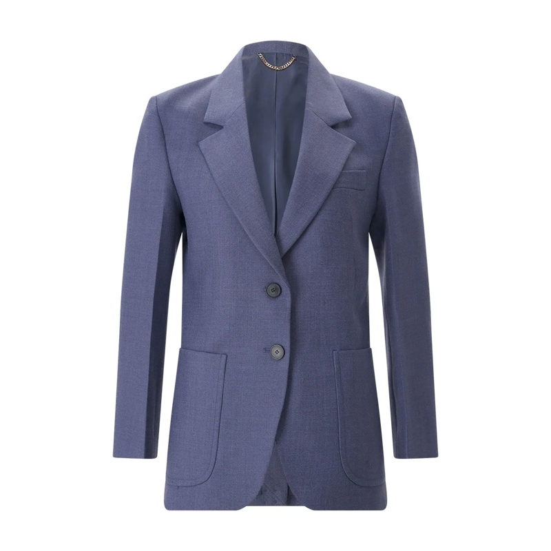 Victoria Beckham Blazer Blazer aus Schurwoll-Mix blau
