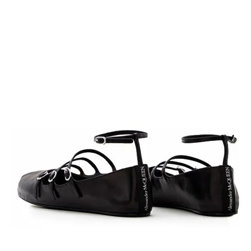 Alexander McQueen Ballerine Leather Ballerina Flat Black (Image 2)