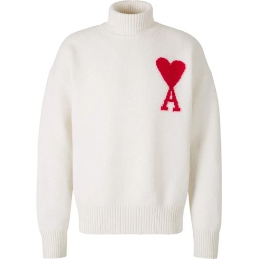 AMI Paris  Logo Wool Sweater weiß