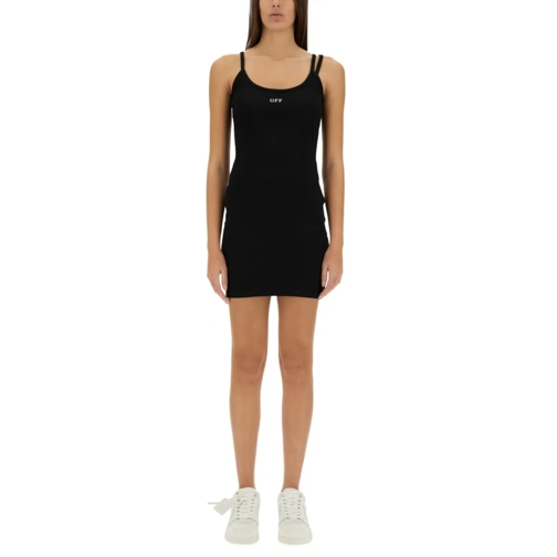 Off-White Mini-Kleider Black Slim-Fit Dress With Logo Detail Black