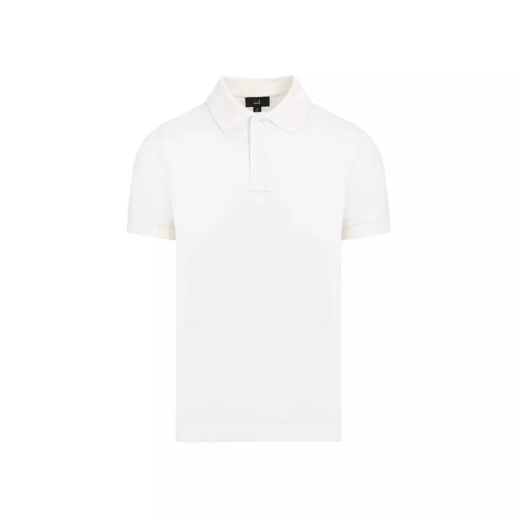 Dunhill - Piqué Off White Cotton Polo - Größe M - weiß