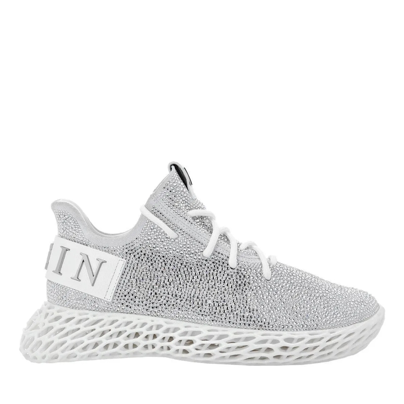 Philipp Plein Low-Top-Sneaker Runner Sneaker Skeleton Mit Schmucksteinen silber