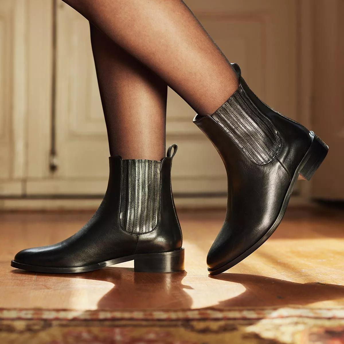 Isabel Bernard Vendome Chey Calfskin Leather Chelsea Boots Black Chelsea Boot