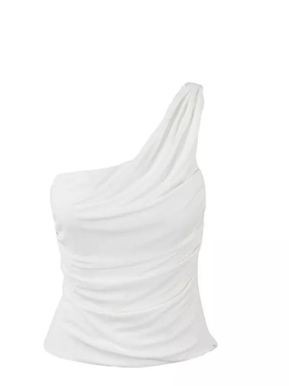 Thumbnail - Alberta Ferretti - One Shoulder Top - Größe 42 - weiß