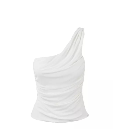 Alberta Ferretti One Shoulder Top White 