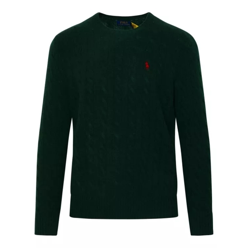 Polo Ralph Lauren Green Cashmere Blend Braid Sweater Green 