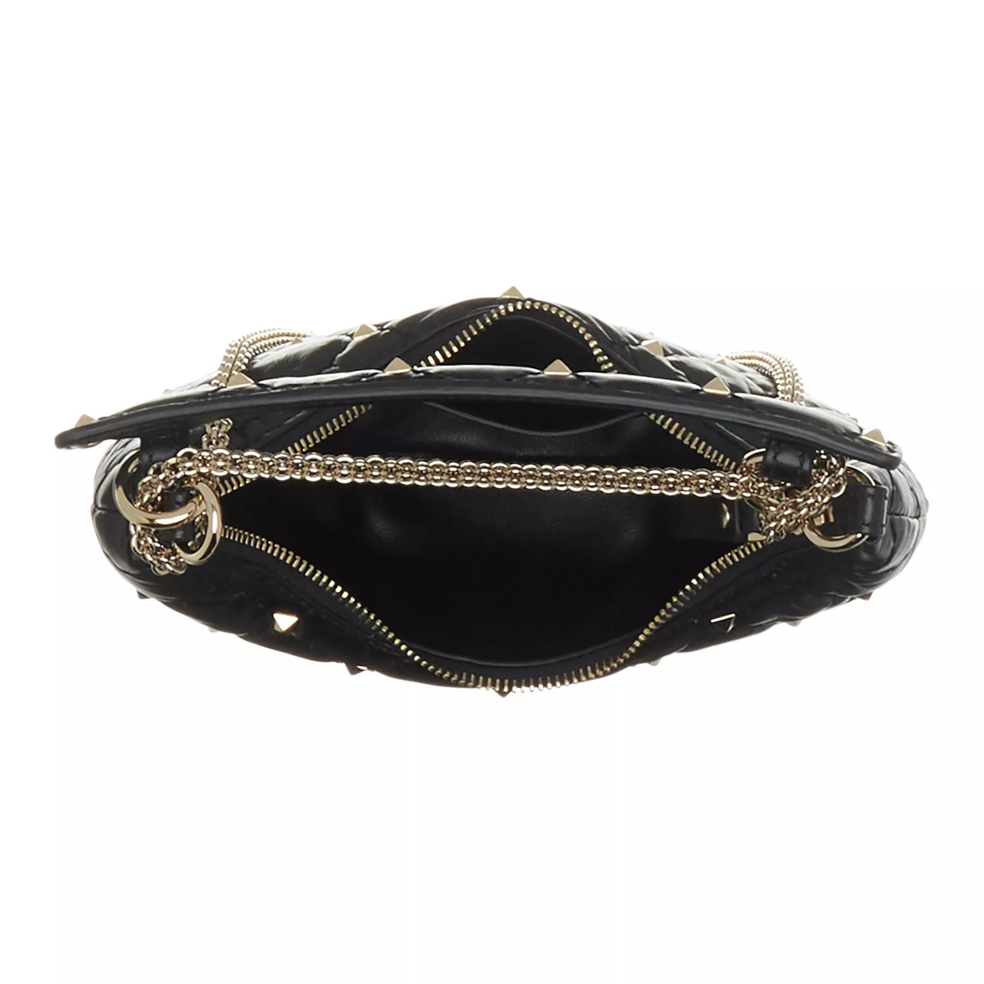 Valentino Garavani Hobo bags Mini Hobo Rockstud Spike in zwart
