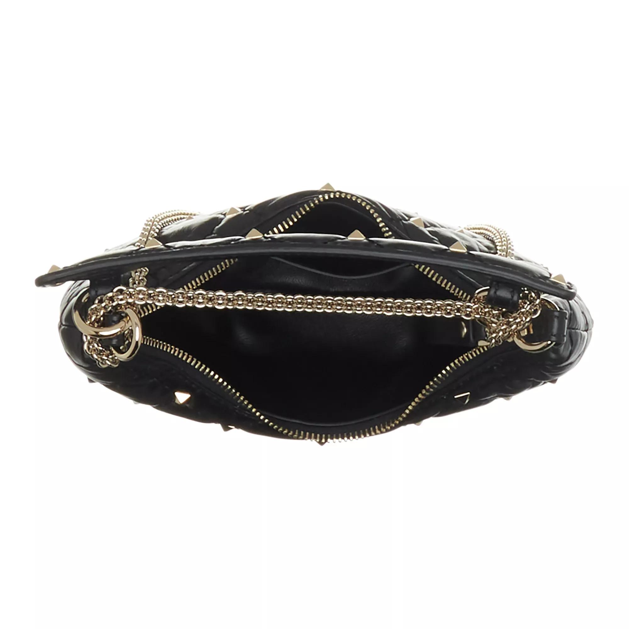 Valentino Garavani Shoppers Mini Hobo Rockstud Spike in zwart