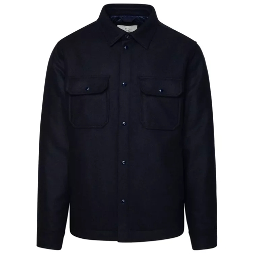 Woolrich Alaskan Blue Wool Shirt Blue 