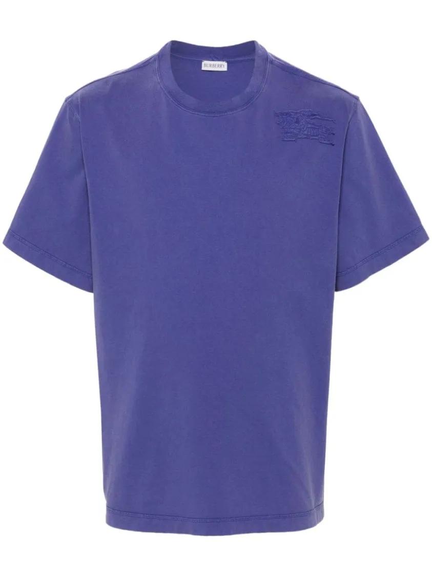 Burberry - Violet Blue Cotton T-Shirt - Größe S - lila