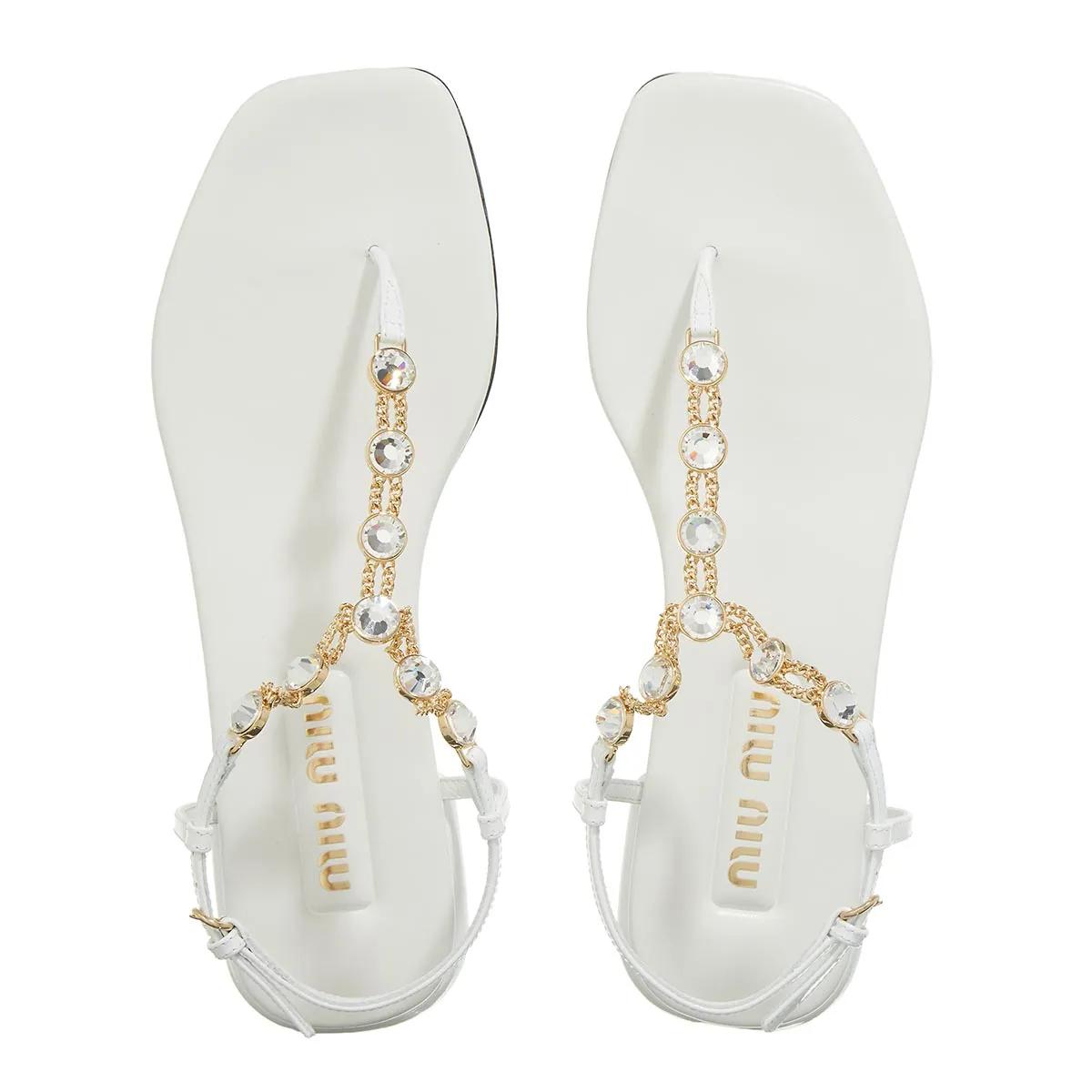 Thumbnail - Miu Miu Sandalen - Sandals With Strass - Gr. 41 (EU) - in Weiß - für Damen