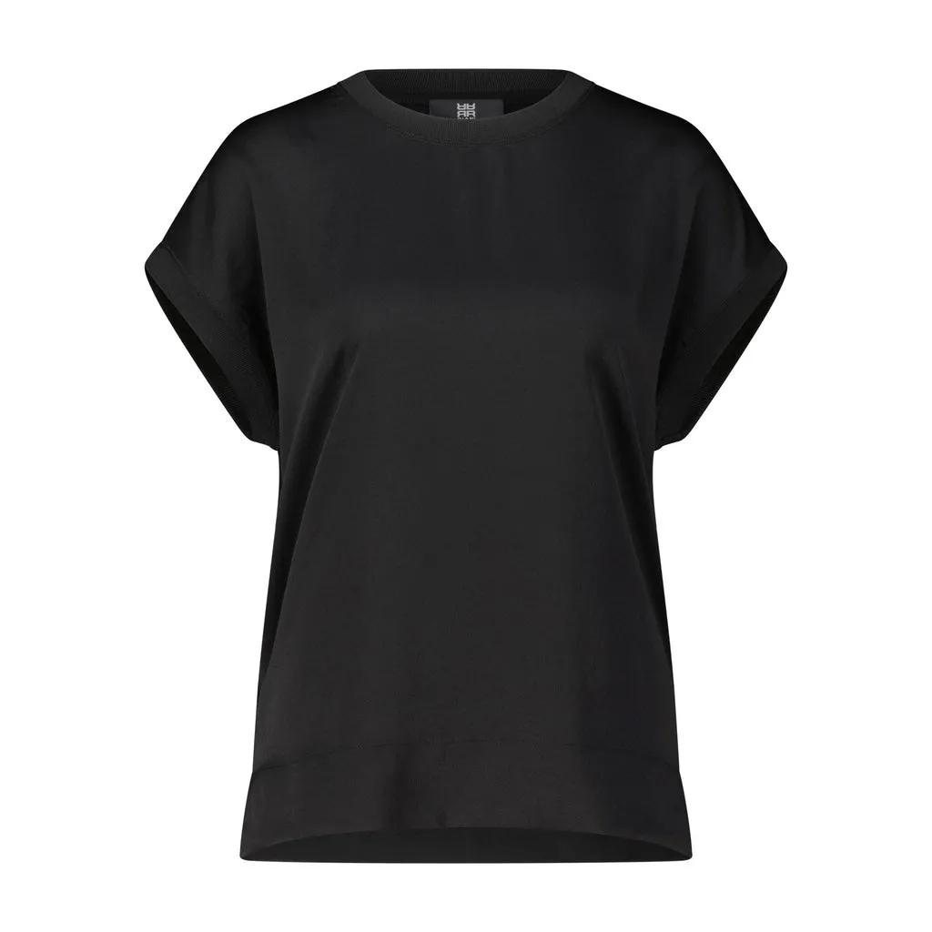 Riani - T-Shirt aus Satin-Crêpe - Größe 36 - schwarz