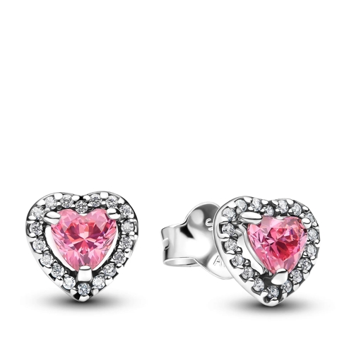 Pandora Pendant d'oreille Elevated Pink Heart Stud Earrings Sterling Silber