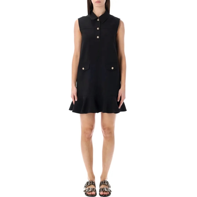 GANNI Minikleid Twill Suiting Black Mini Dress Black