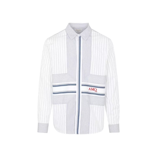 Alexander McQueen Striped White Cotton Shirt White 