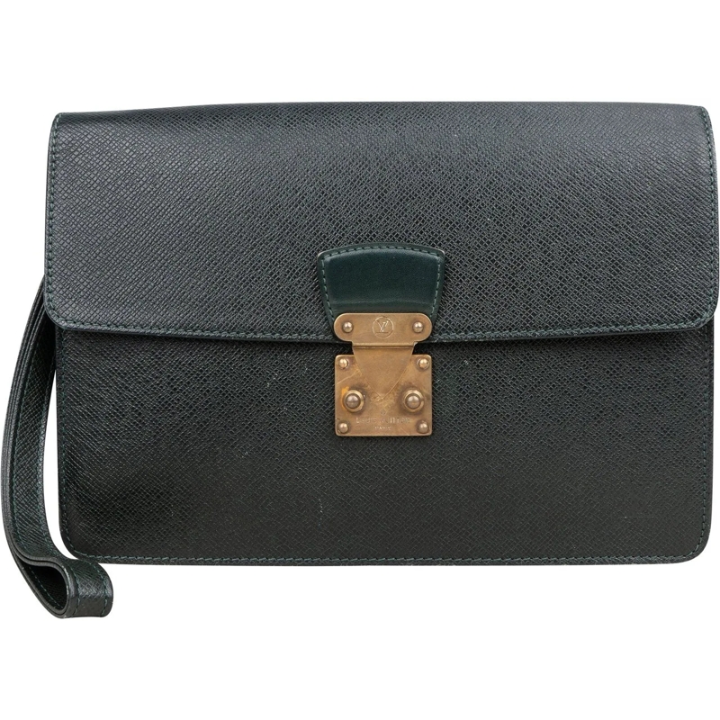 Louis Vuitton Tote Louis Vuitton Green Taiga Leather Kourad Clutch grün