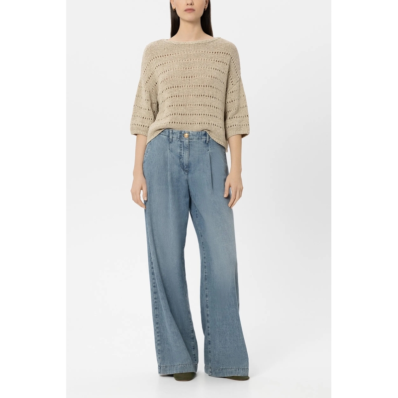 Luisa Cerano Trui Pullover Kurzarm sand(Image 2)