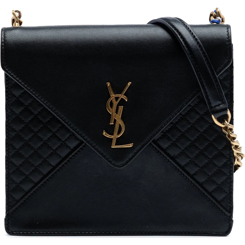 Saint Laurent Sac à bandoulière Quilted Lambskin Gaby Square Shoulder Bag schwarz