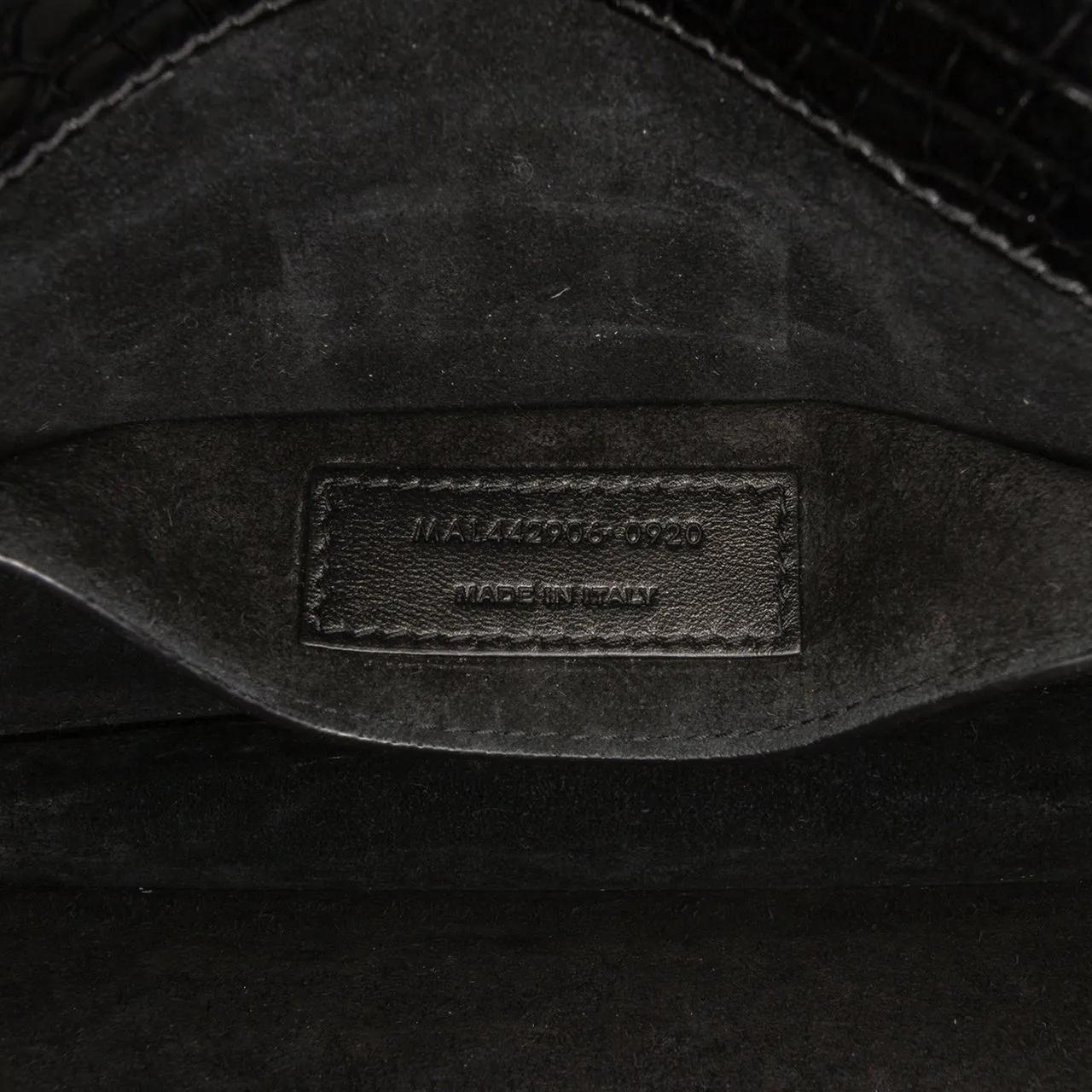 Thumbnail - Saint Laurent Hobo Bags - Medium Croc Embossed Leather Sunset Crossbody - Gr. unisize - in Schwarz - für Damen