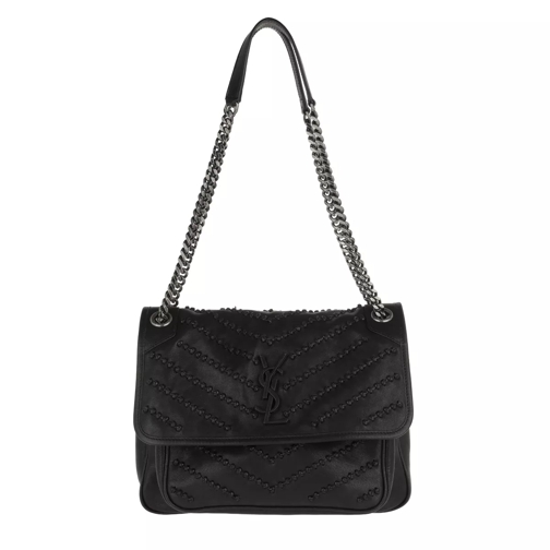 Saint Laurent Niki Medium Bag Vintage Calfskin Black Crossbody Bag