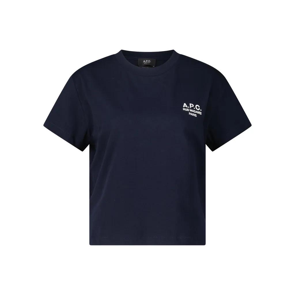 A.P.C. - T-Shirt mit Logo-Stickerei - Größe L - blau