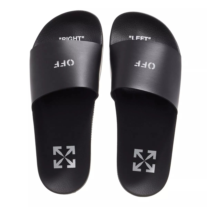 Off White Off Stamp Slider Black White Slipper