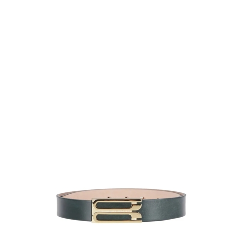 Victoria Beckham Ceinture Leather Belt With Gold-Plated Buckle Green