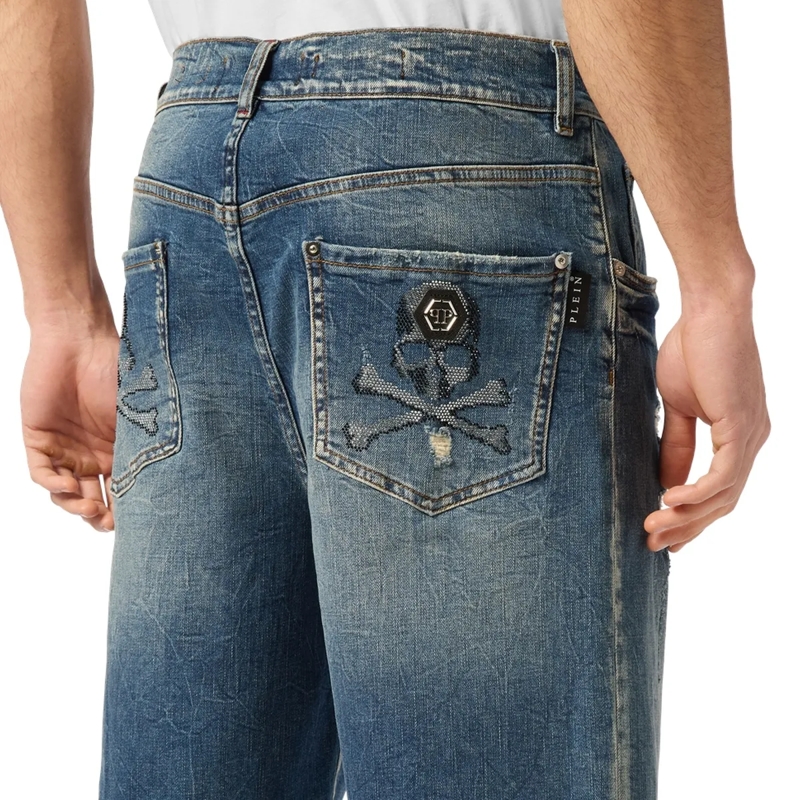Philipp Plein Shorts Jeansshorts Skull blau(Image 5)
