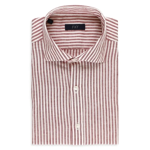 Fay Striped Shirt Red Camicie