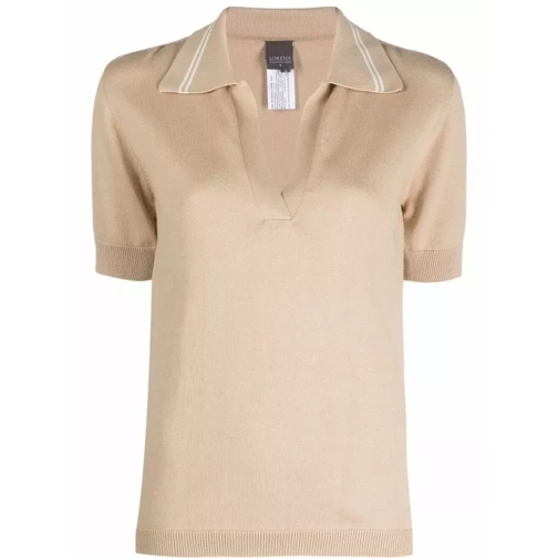 Lorena Antoniazzi Beige Fine-Knit Polo Shirt Neutrals 