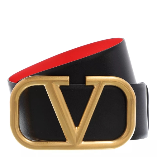 Valentino Garavani Reversible V Logo Belt Glossy Calfskin Black Skärp