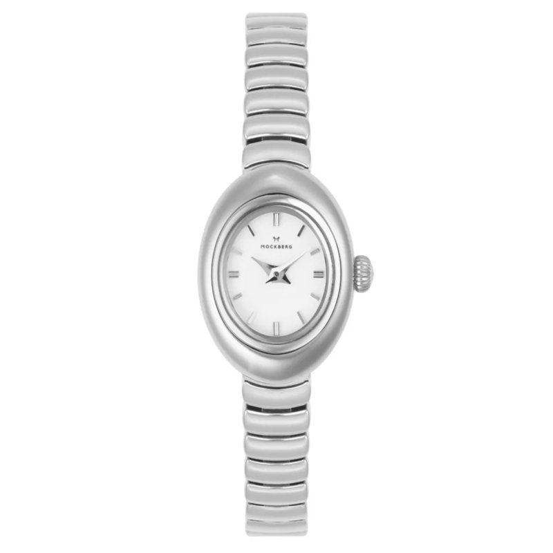 Mockberg Montre à quartz Belle Oval Petite Uhr Silber