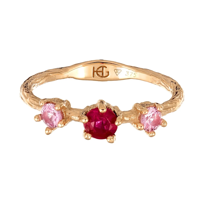 Haze & Glory Ring Ring Rubin Saphir synthetisch 375 Gelbgold gold(Image 2)