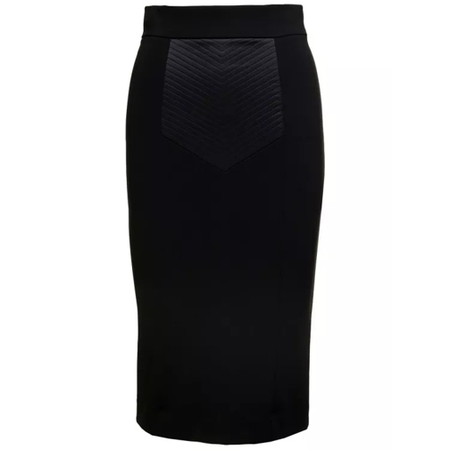 Dolce&Gabbana Midi Black Skirt With Quilted Detail In Fabric Black 