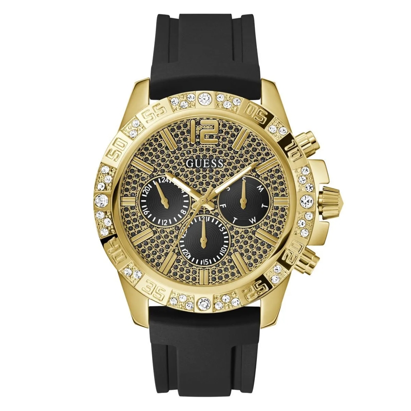 Guess Quarzuhr Quarz-Analoguhr Majestic schwarz